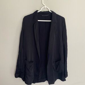 All Saints Black Blazer Relaxed Fit Suit Jacket